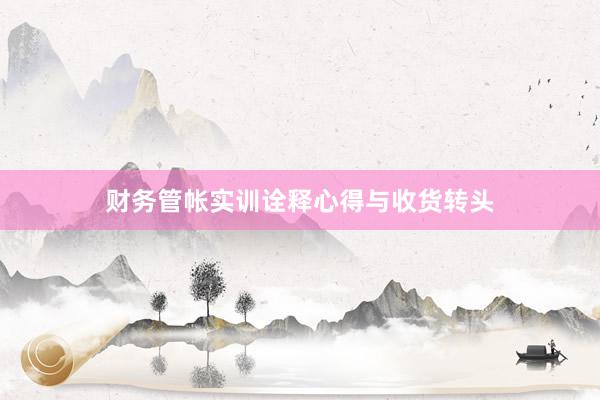 财务管帐实训诠释心得与收货转头