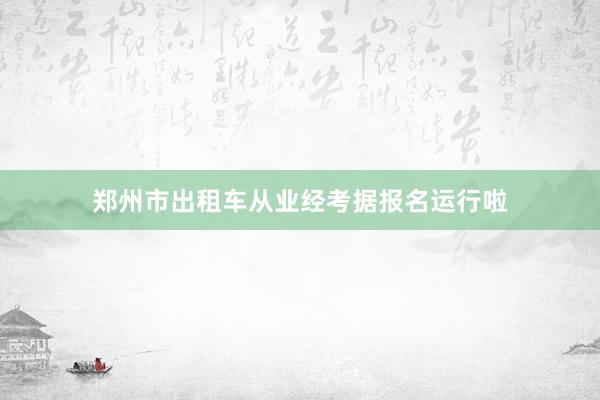 郑州市出租车从业经考据报名运行啦