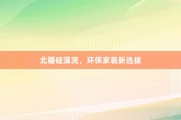 北疆硅藻泥，环保家装新选拔